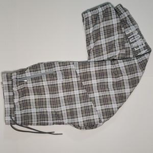 AMERICAN EAGLE AEO NYLON PLAID JOGGERS MENS LARGE